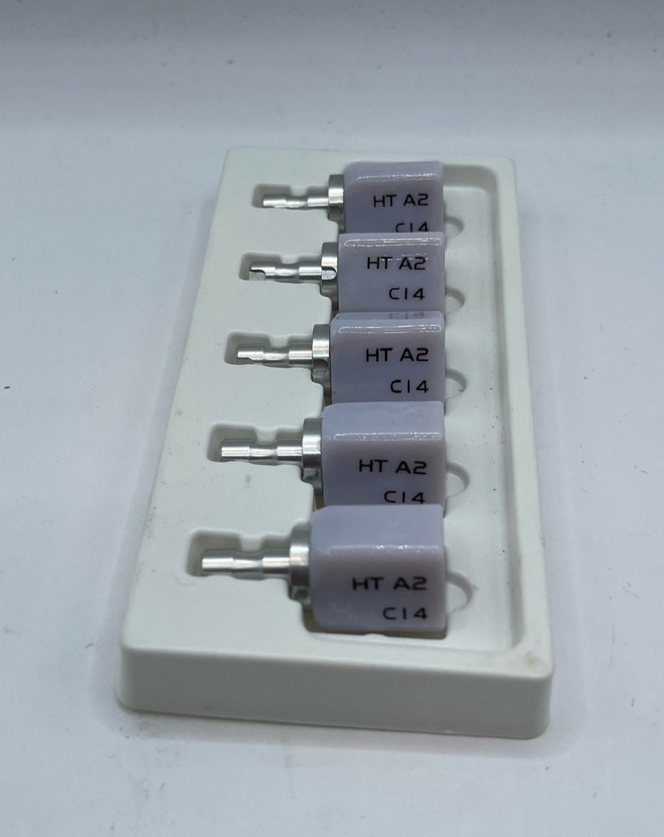 5 Pcs/Box HT C14 A2 Dental Glass Ceramic Lithium Dislicate Cerec Emax CAD CAM